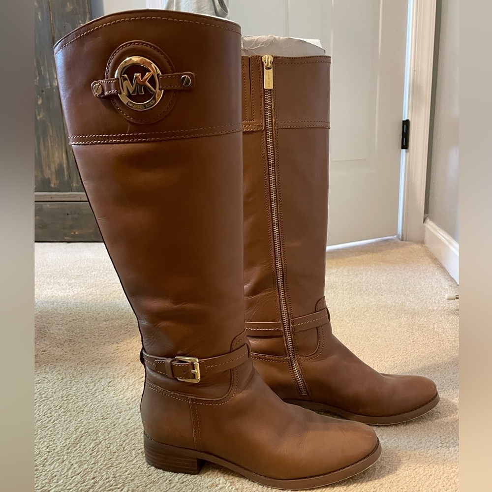 MICHAEL KORS Leather Logo Tall Boots 🖤